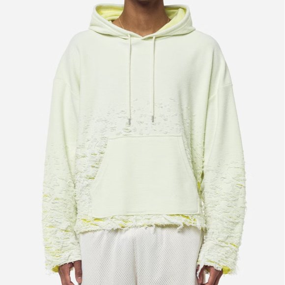 John Elliott Reverse Burnt Out Hoodie Ivory / Yellow Colorway - Medium - Picture 8 of 8